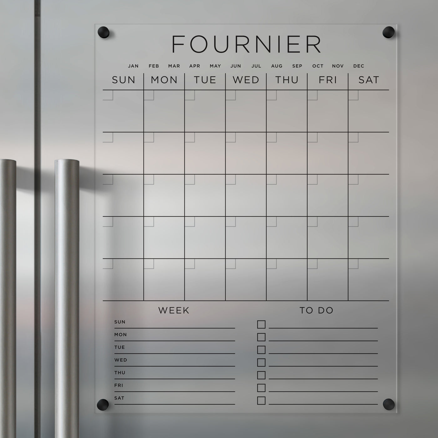 Acrylic Fridge Calendar with Custom Family Name