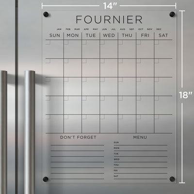 Acrylic Fridge Calendar with Custom Family Name