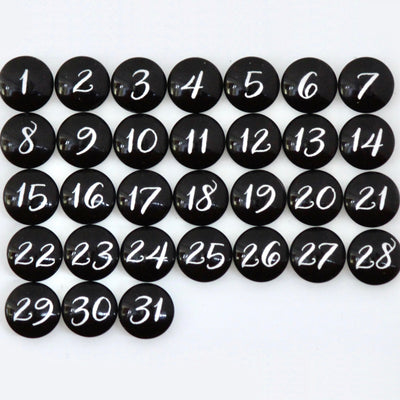 Number Magnets - Black | Script font