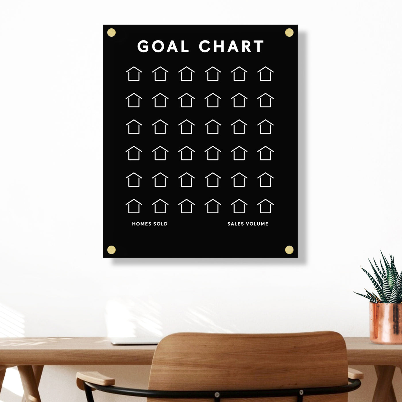 Goal Chart with ALL BLACK acrylic | Sales Tracker for Real Estate