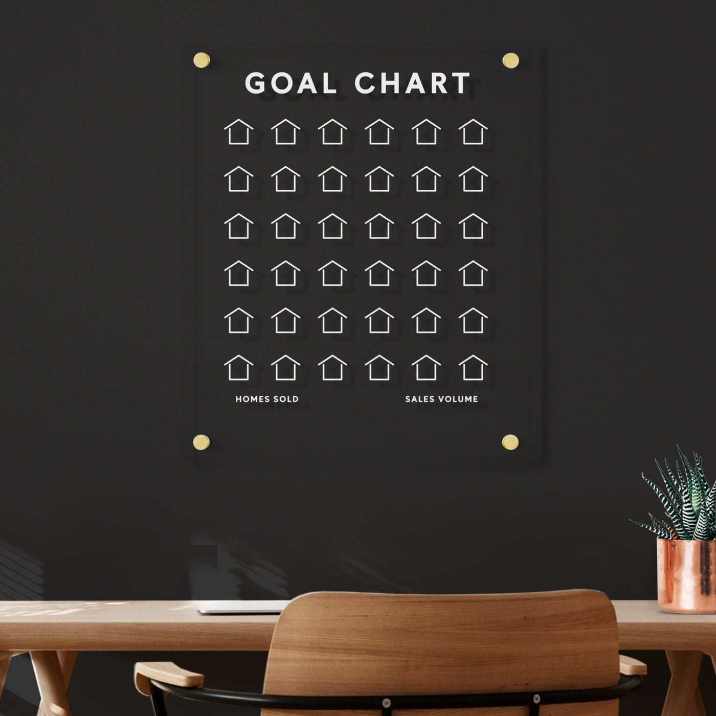 Goal Chart | Sales Tracker for Real Estate | Clear Acrylic Board