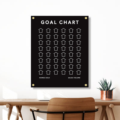 Goal Chart with ALL BLACK acrylic | Sales Tracker for Real Estate