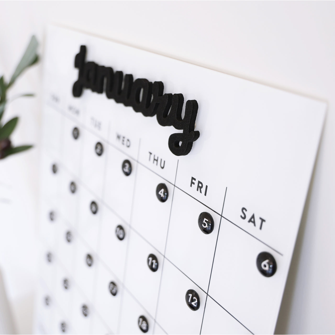 Dry erase calendar - Magnetic Acrylic calendar- Lucite calendar - wall calendar