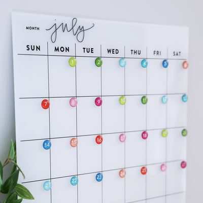White Acrylic Monthly Calendar | Mount Free