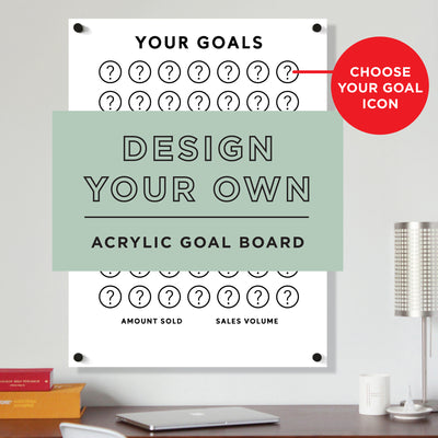 Goal Chart | Sales Tracker | Design Your Own Icon | White acrylic