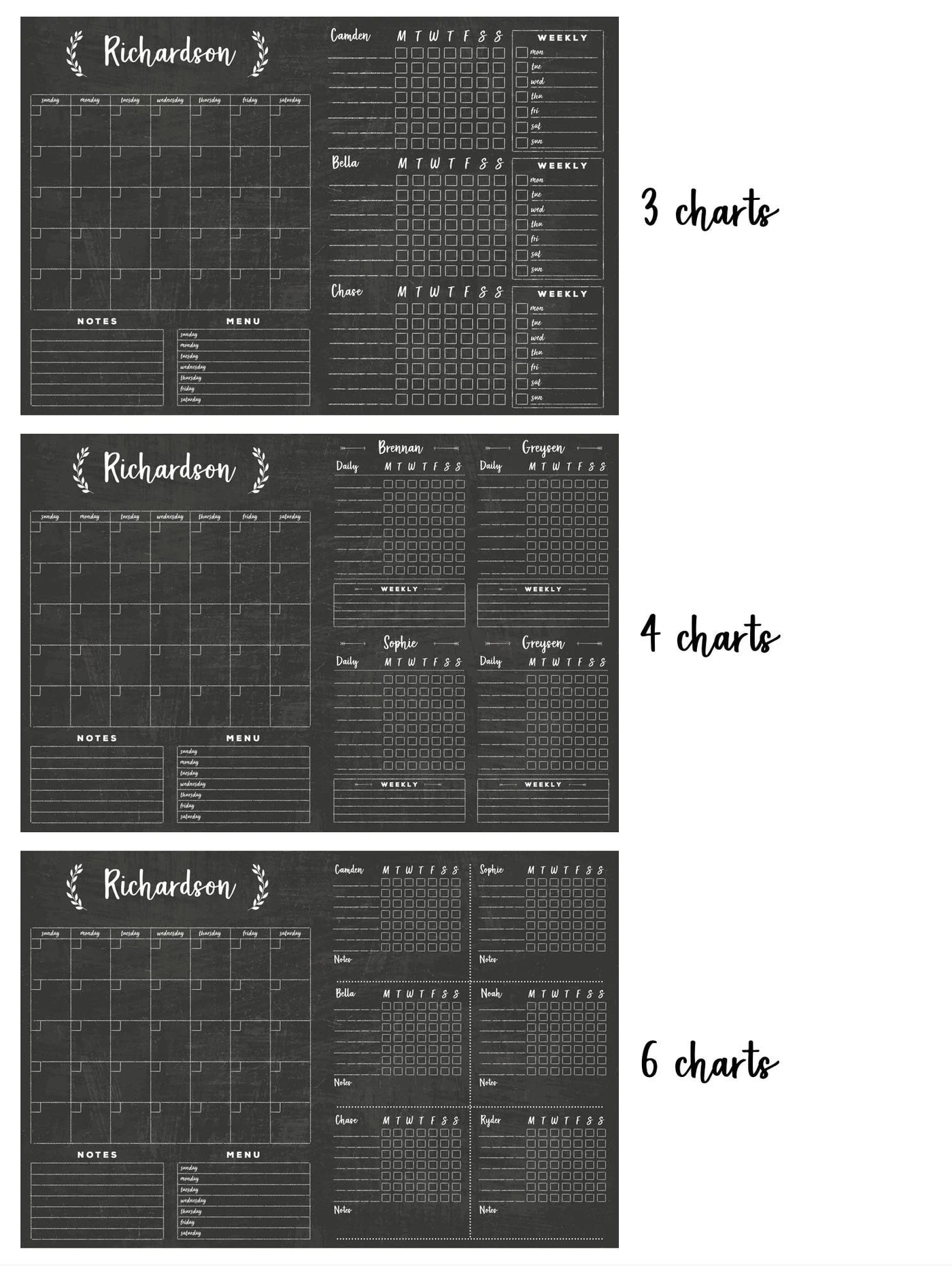 36 x 24 Framed Chalkboard Calendar | #24159