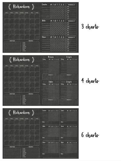 36 x 24 Framed Chalkboard Calendar | #24159