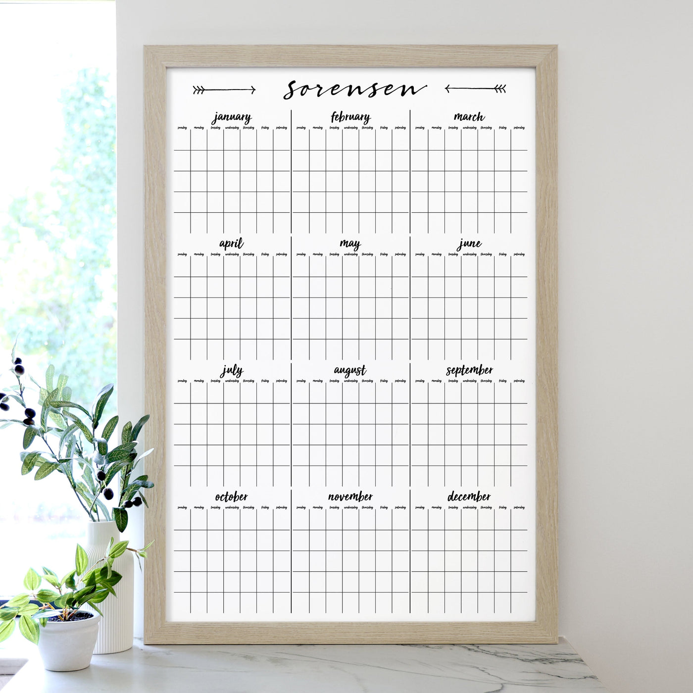 24 X 36 Framed Whiteboard Calendar | #24180