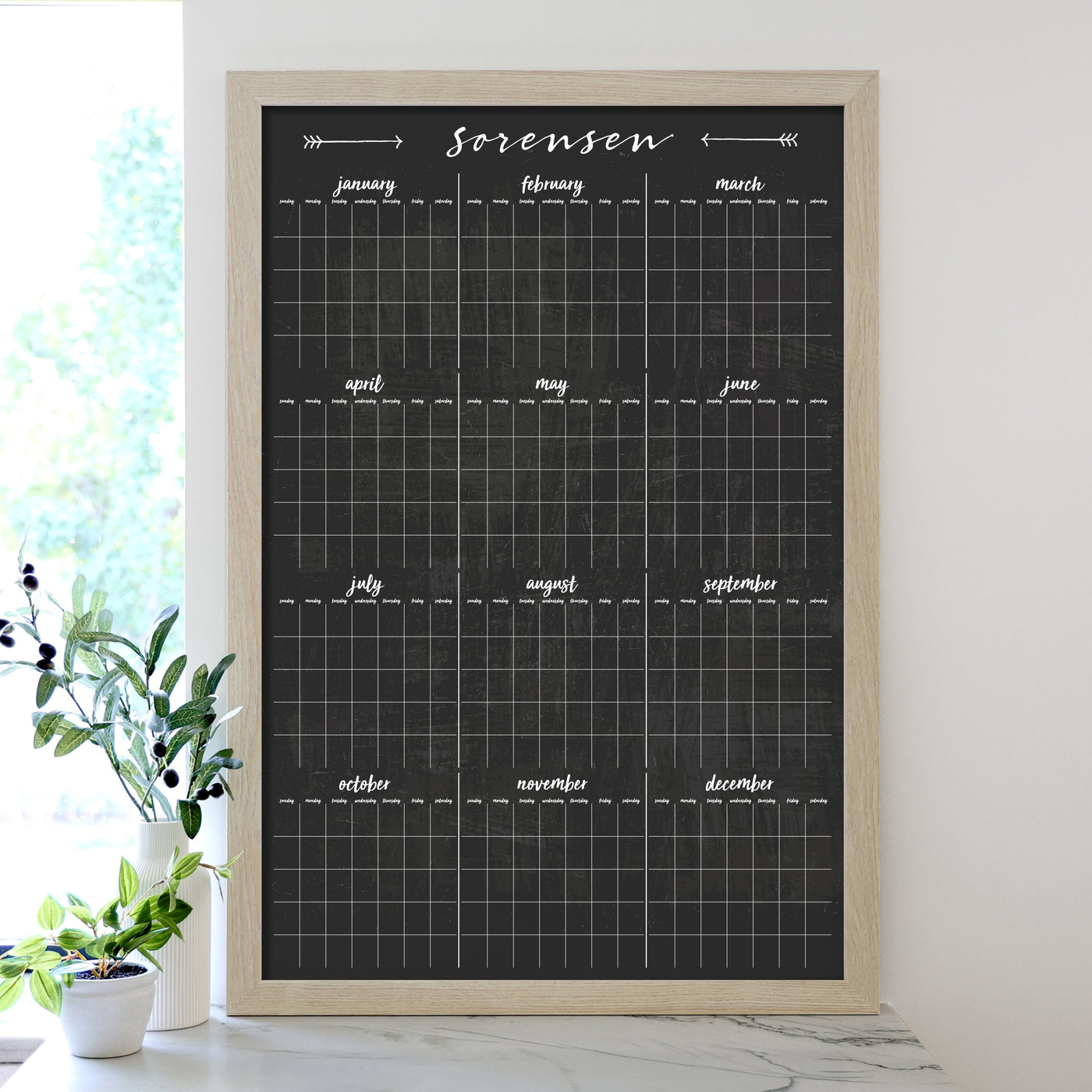 24 X 36 Framed Chalkboard Calendar | #24180