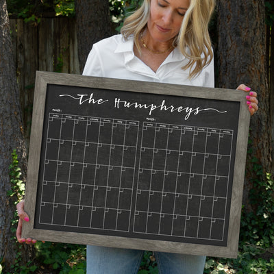 24 X 18 Framed Chalkboard Calendar | #18214
