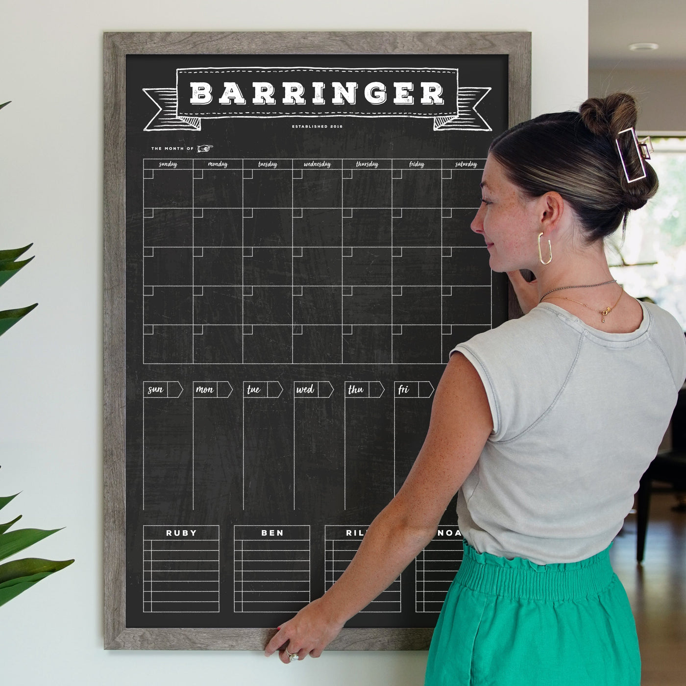 24 X 36 Framed Chalkboard Calendar | #24108