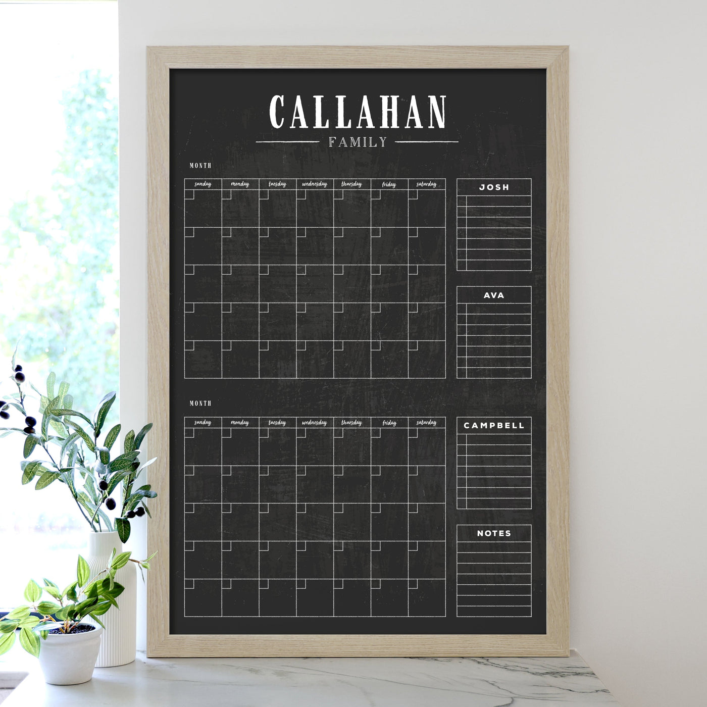 24 X 36 Framed Chalkboard Calendar | #24112
