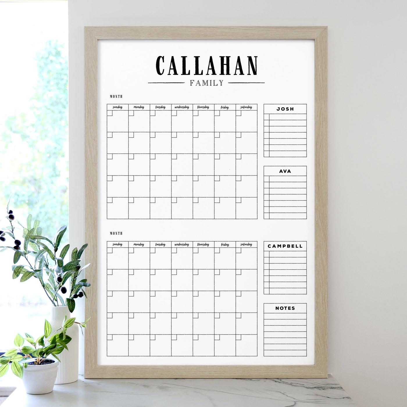 24 X 36 Framed Whiteboard Calendar | #24112