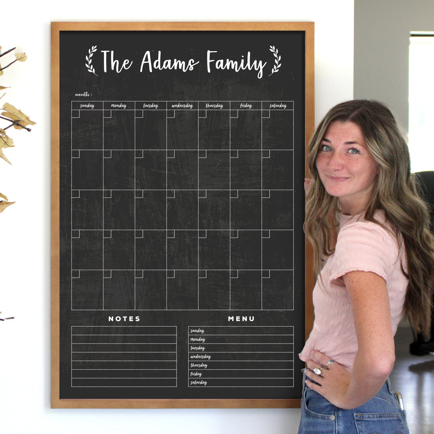 24 X 36 Framed Chalkboard Calendar | #24131