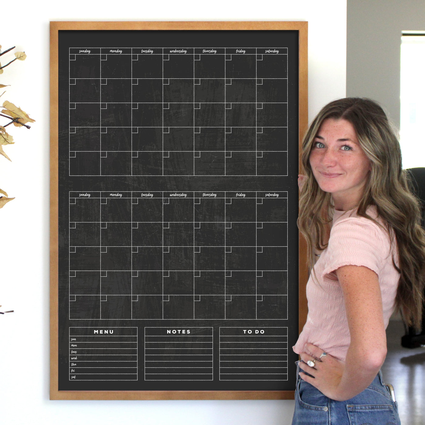 24 X 36 Framed Chalkboard Calendar | #24133