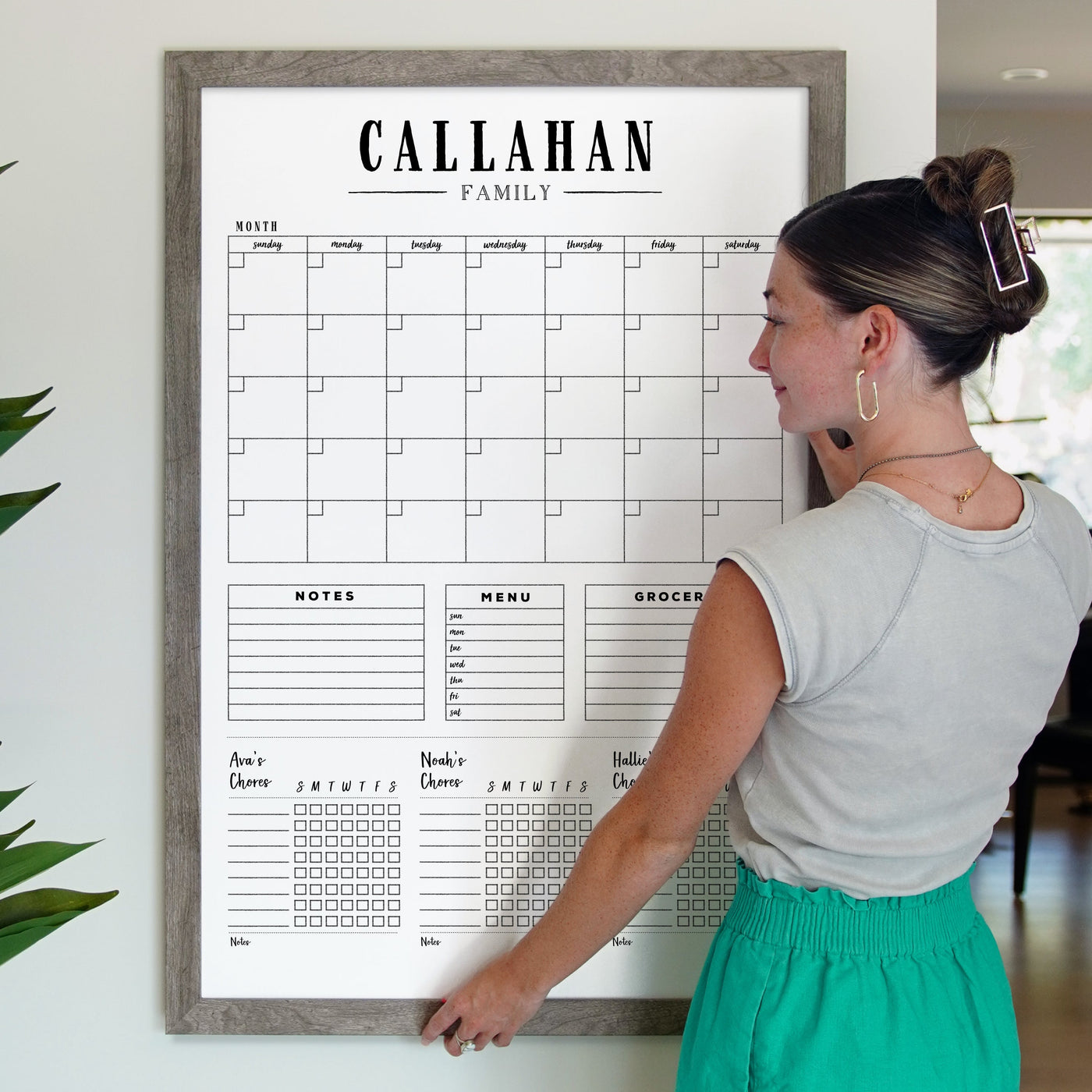 24 X 36 Framed Whiteboard Calendar | #24152
