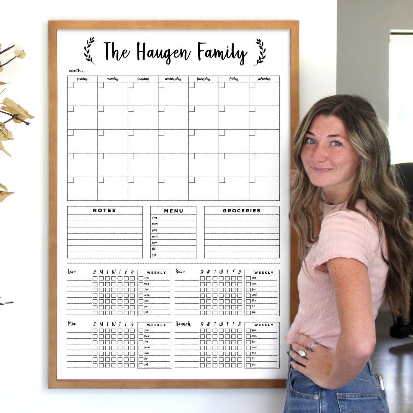 24 X 36 Framed Whiteboard Calendar | #24154