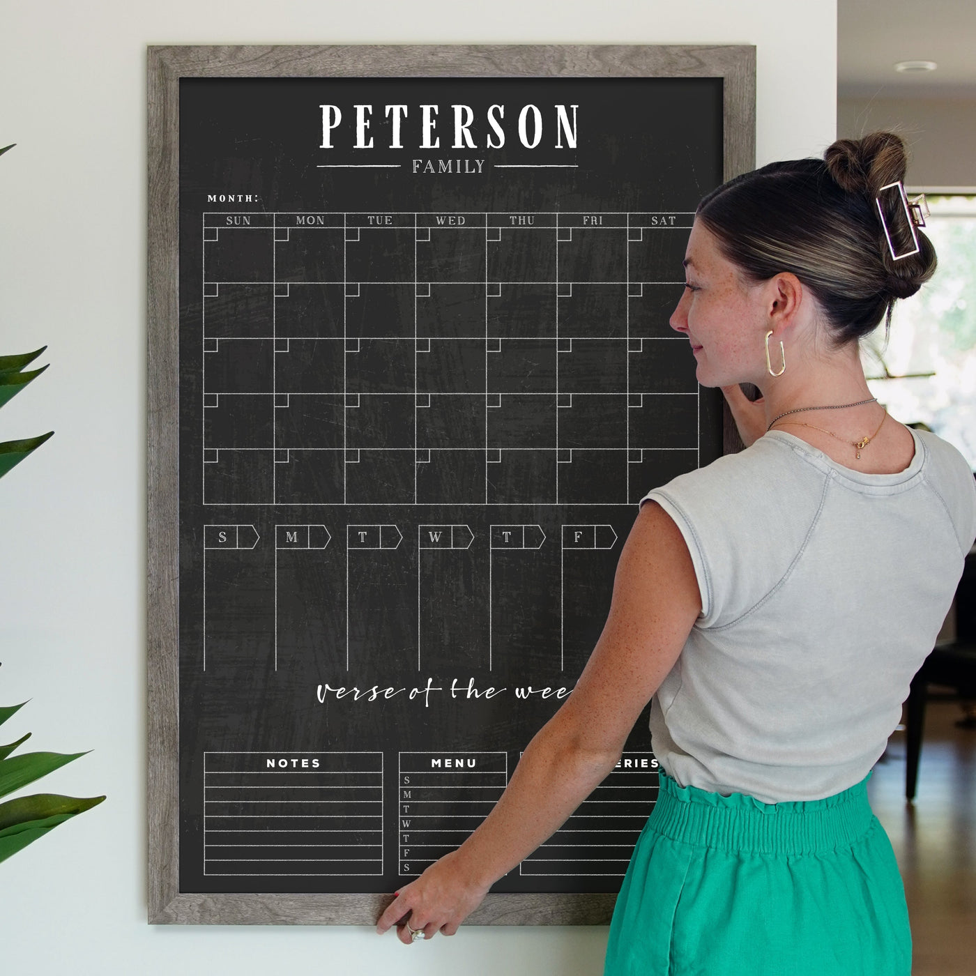 24 X 36 Framed Chalkboard Calendar | #24174