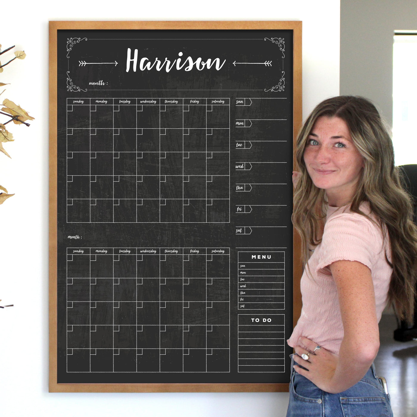 24 X 36 Framed Chalkboard Calendar | #24176
