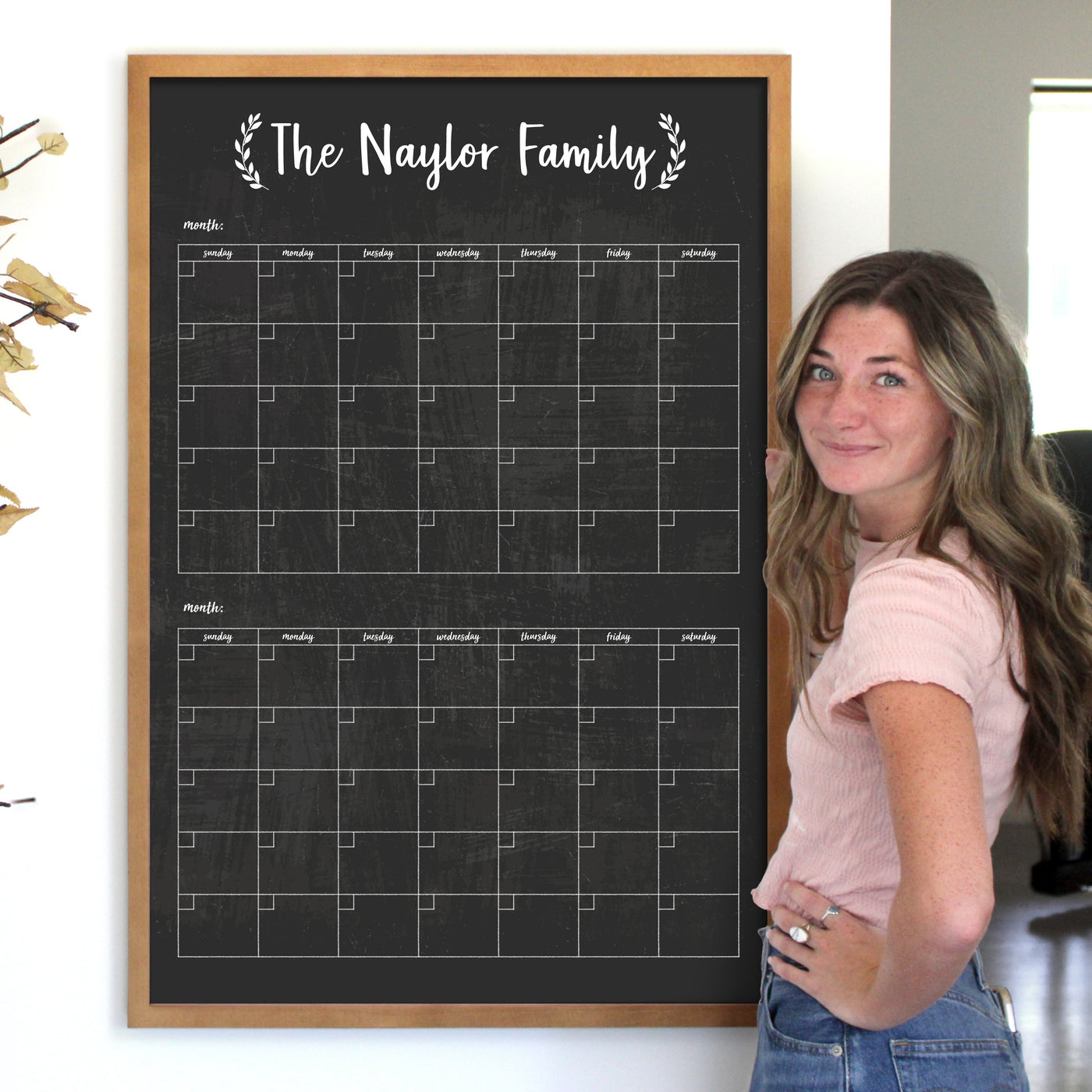 24 X 36 Framed Chalkboard Calendar | #24217