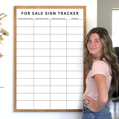 24 X 36 Whiteboard For Sale Sign Tracker for Real Estate | Lockbox tracker