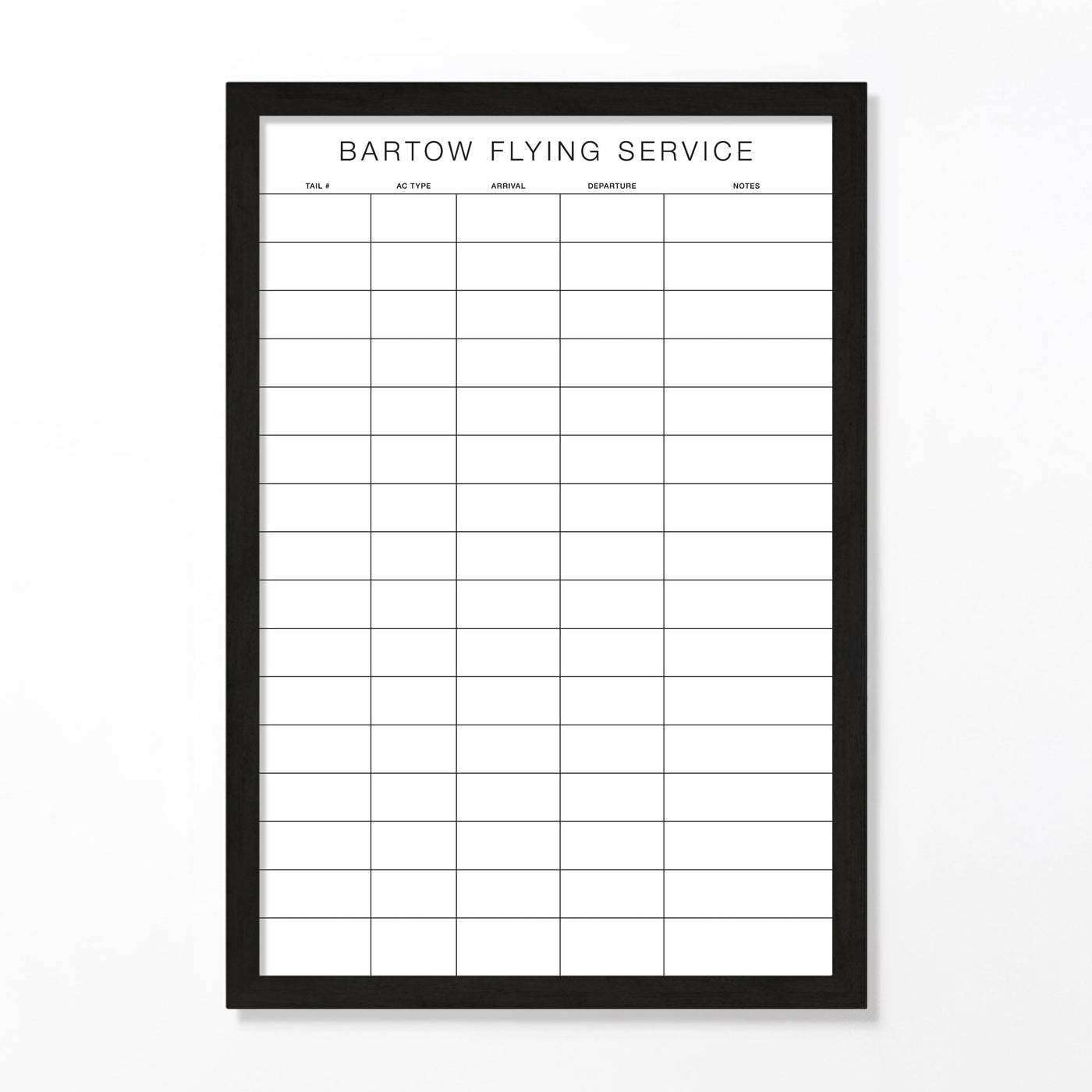 24 X 36 Car Repair Schedule Framed Whiteboard