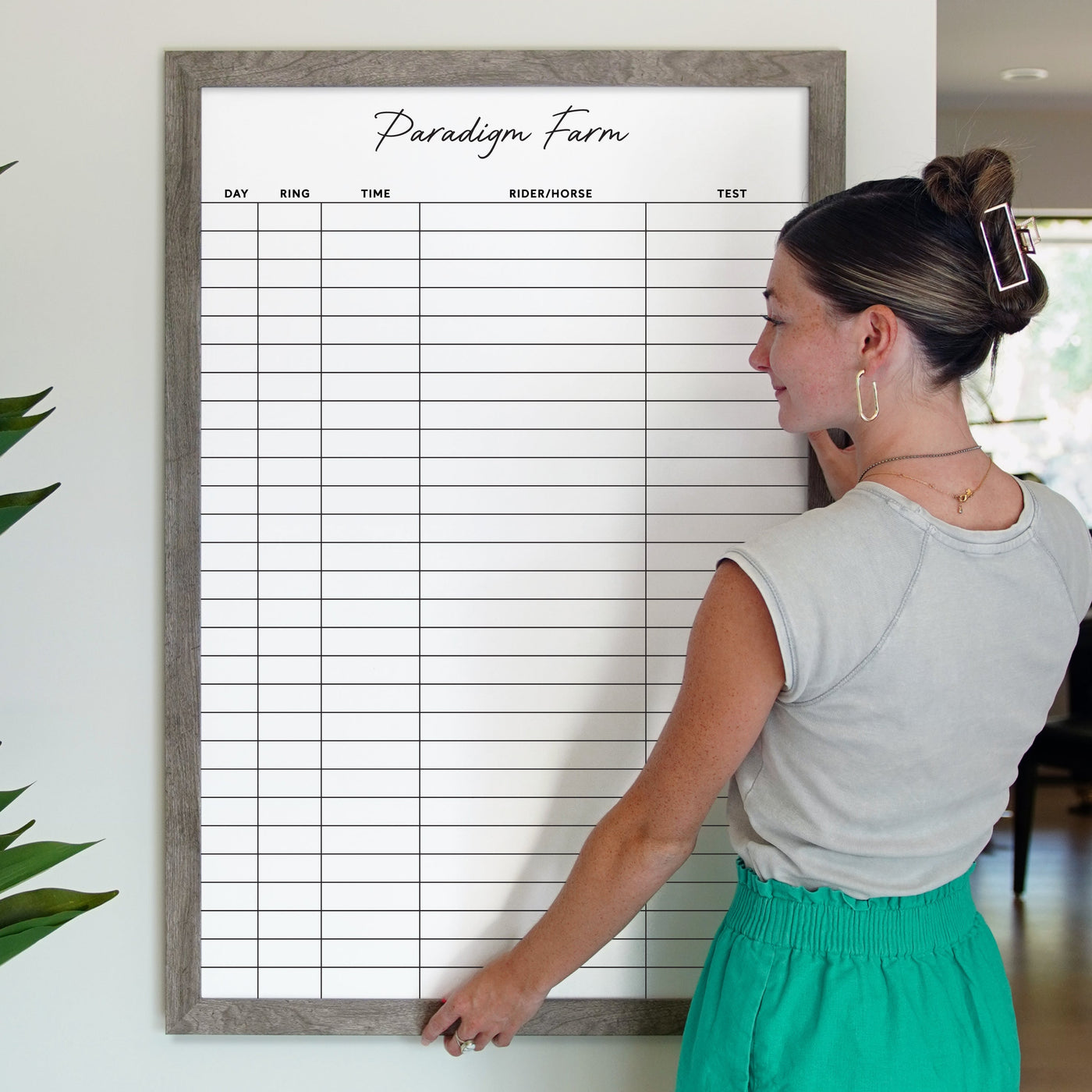 24 X 36 Equestrian Horse Stables Framed Whiteboard | Customizable