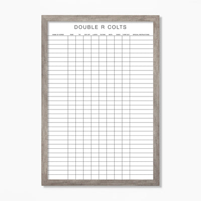 24 X 36 Equestrian Horse Stables Framed Whiteboard | Customizable