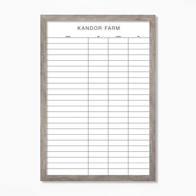 24 X 36 Equestrian Horse Stables Framed Whiteboard | Customizable