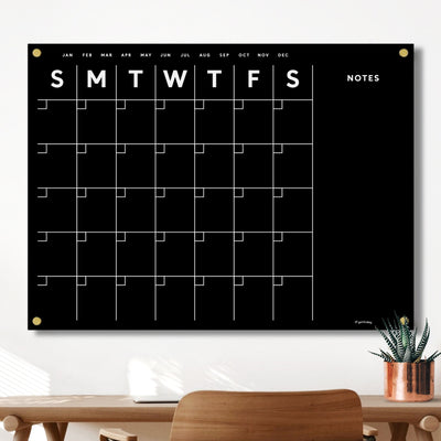 Acrylic Calendar with side notes - Black acrylic