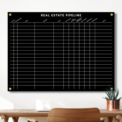 Real Estate Pipeline Acrylic Board | Black Acrylic