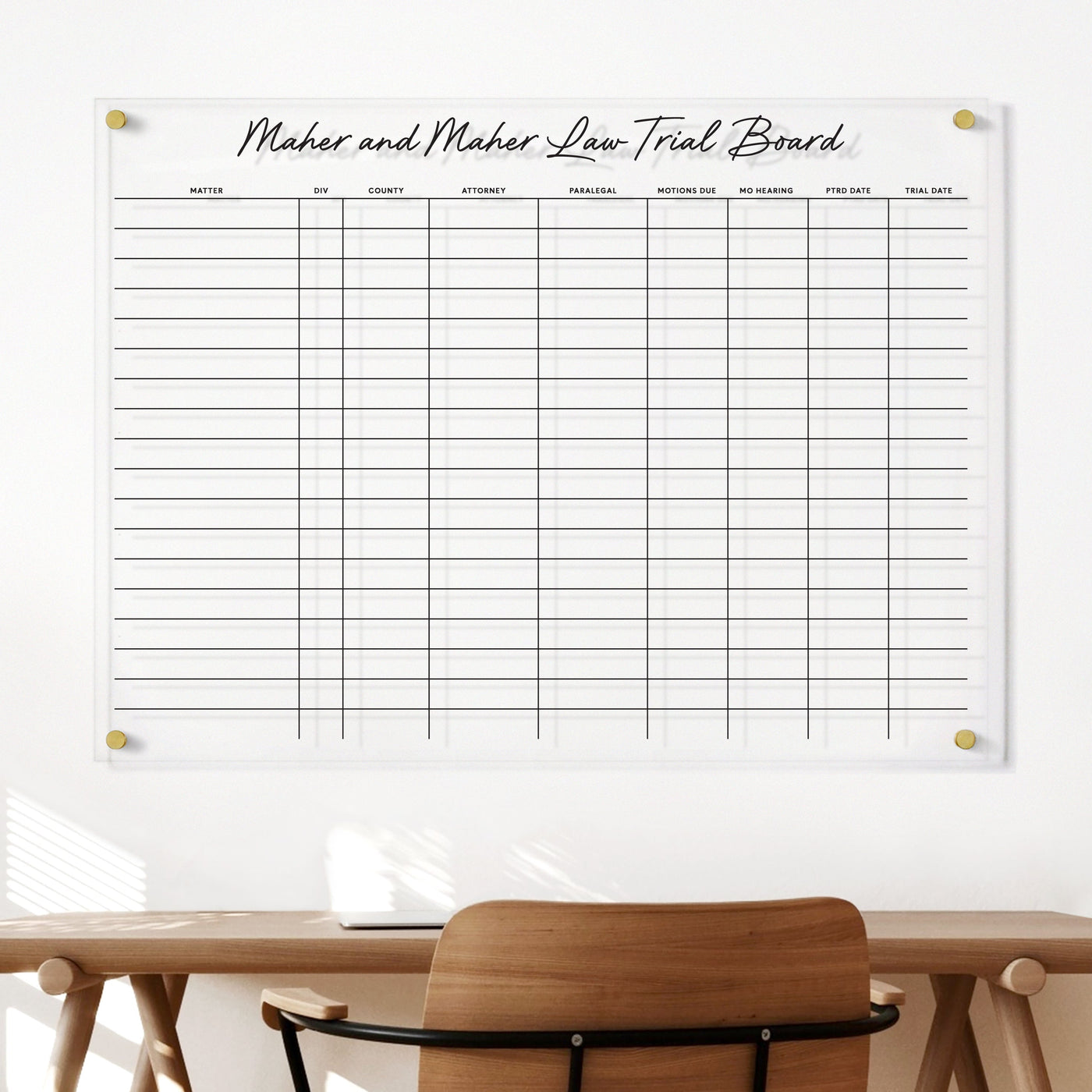 Attorney Clear Acrylic Whiteboard