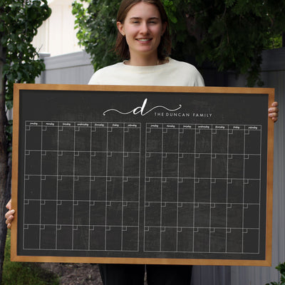 36 x 24 Framed Chalkboard Calendar | #24120