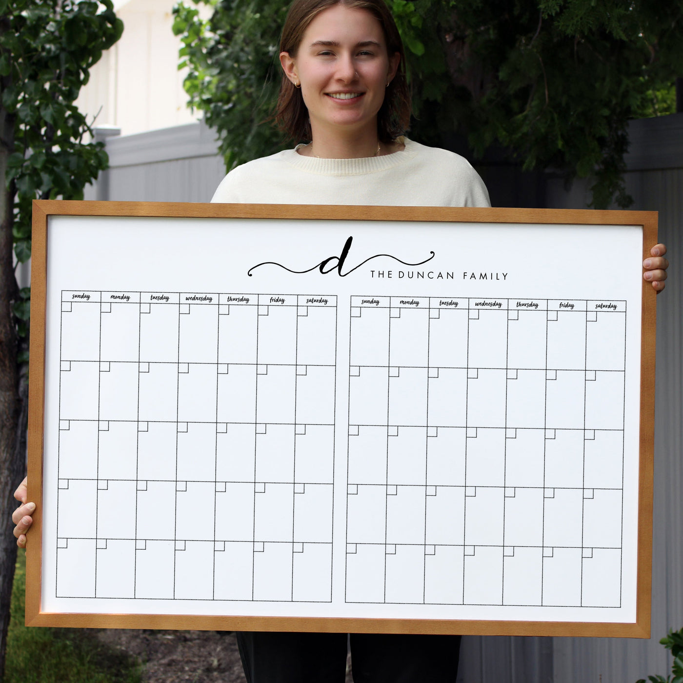 36 x 24 Framed Whiteboard Calendar | #24120