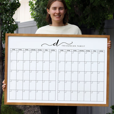 36 x 24 Framed Whiteboard Calendar | #24120