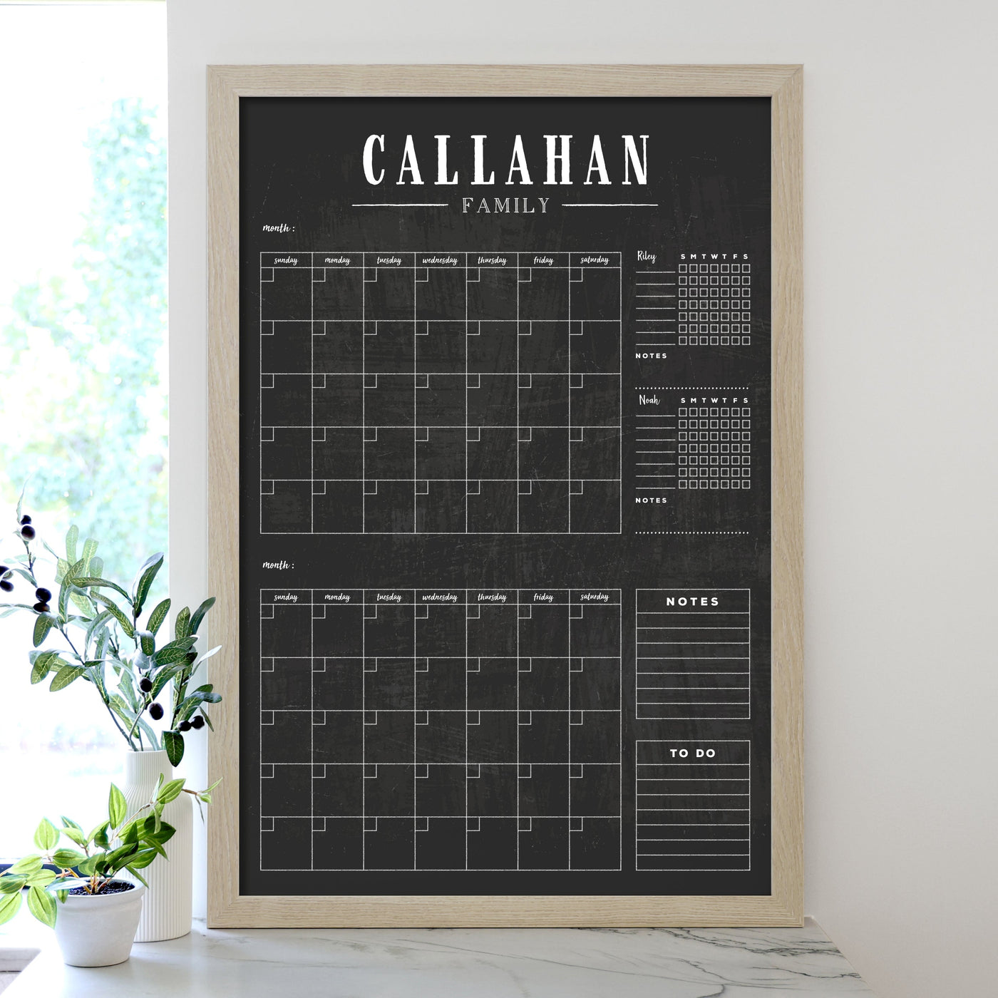 24 X 36 Framed Chalkboard Calendar | #24137