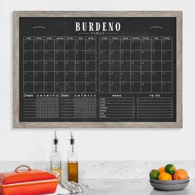 36 x 24 Framed Chalkboard Calendar | #24155