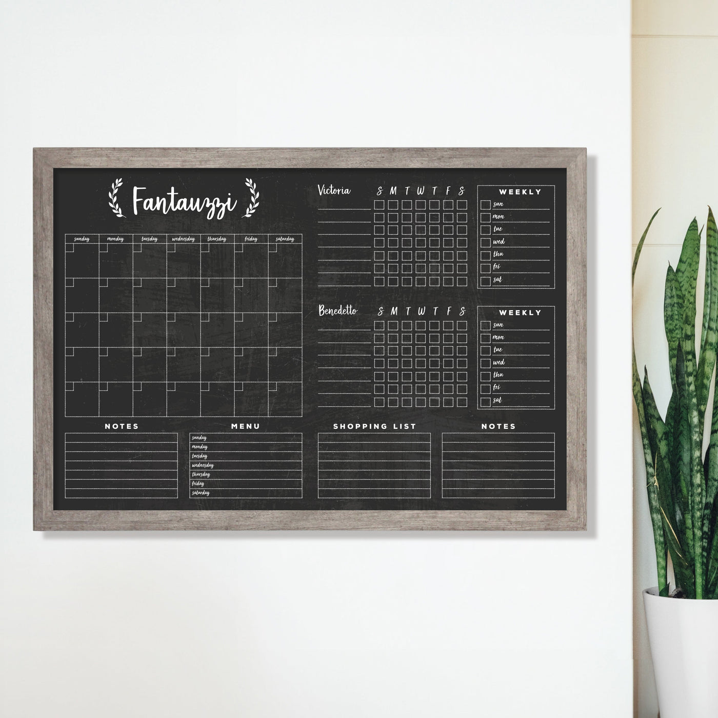 36 x 24 Framed Chalkboard Calendar | #24159