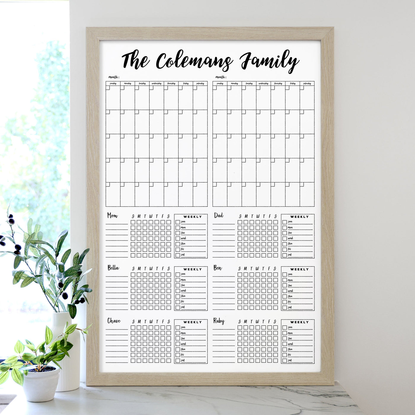 24 X 36 Framed Whiteboard Calendar | #24173