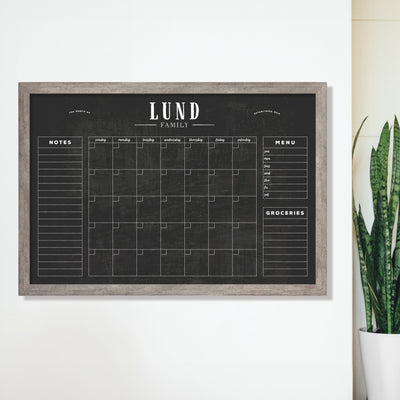 36 x 24 Framed Chalkboard Calendar | #24178