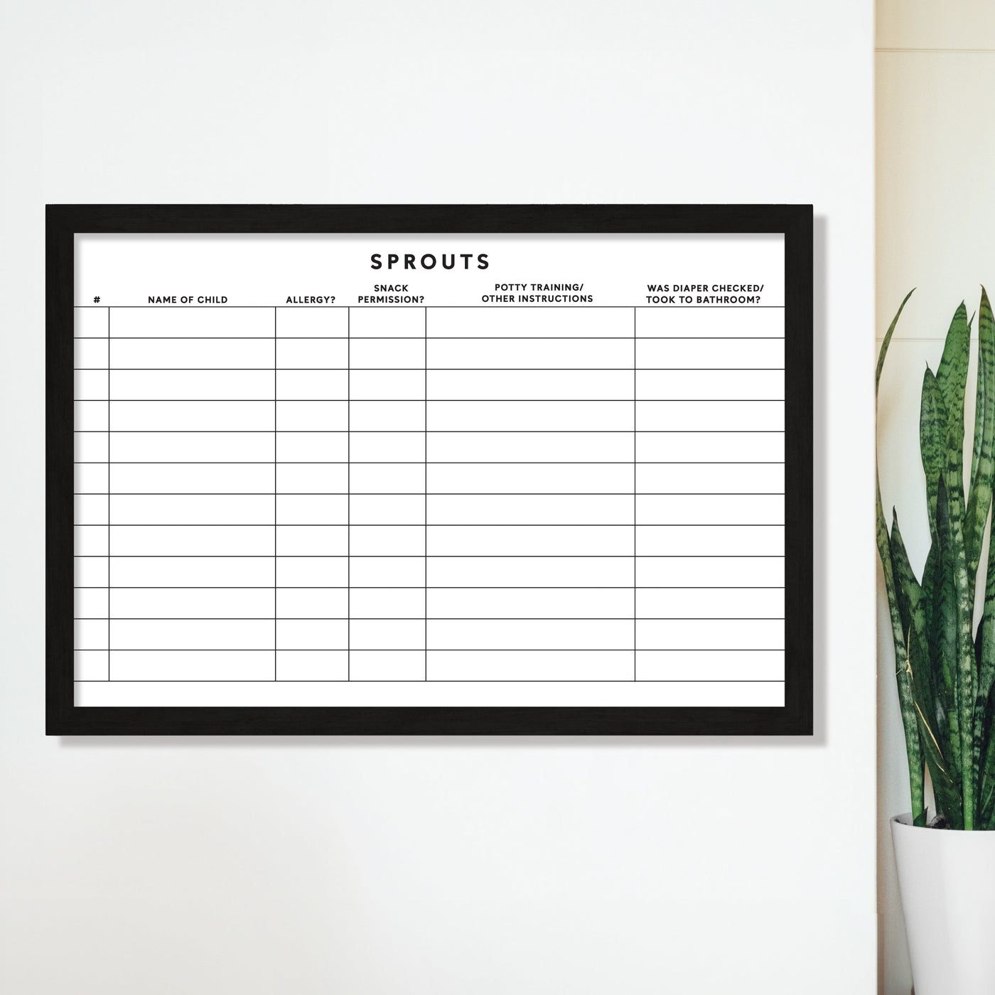 36 X 24 Daycare Framed Whiteboard | Preschool | Childcare Providers