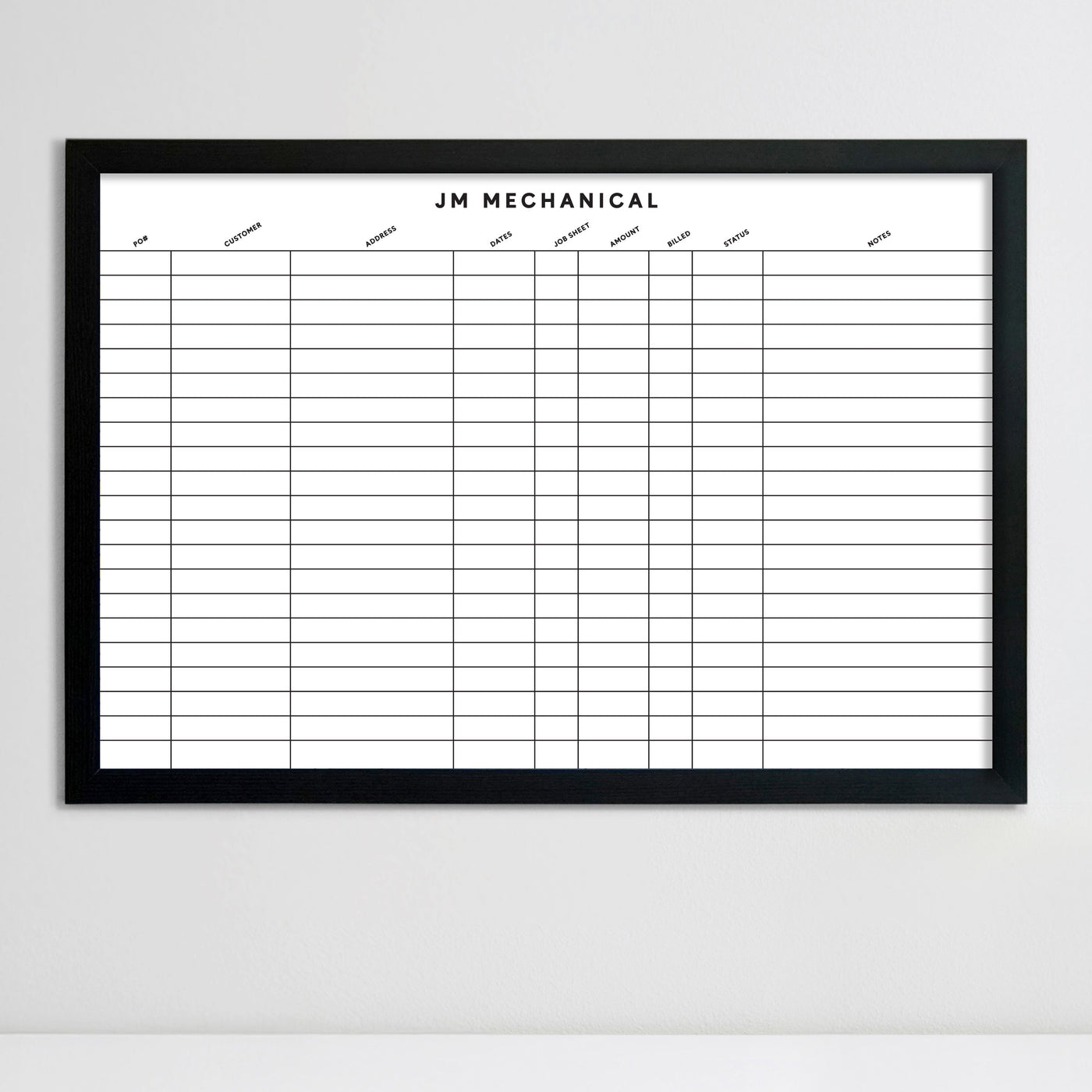 36 X 24 HVAC Framed Whiteboard