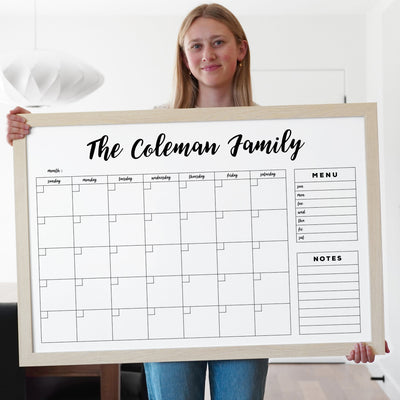 36 x 24 Framed Whiteboard Calendar | #24101