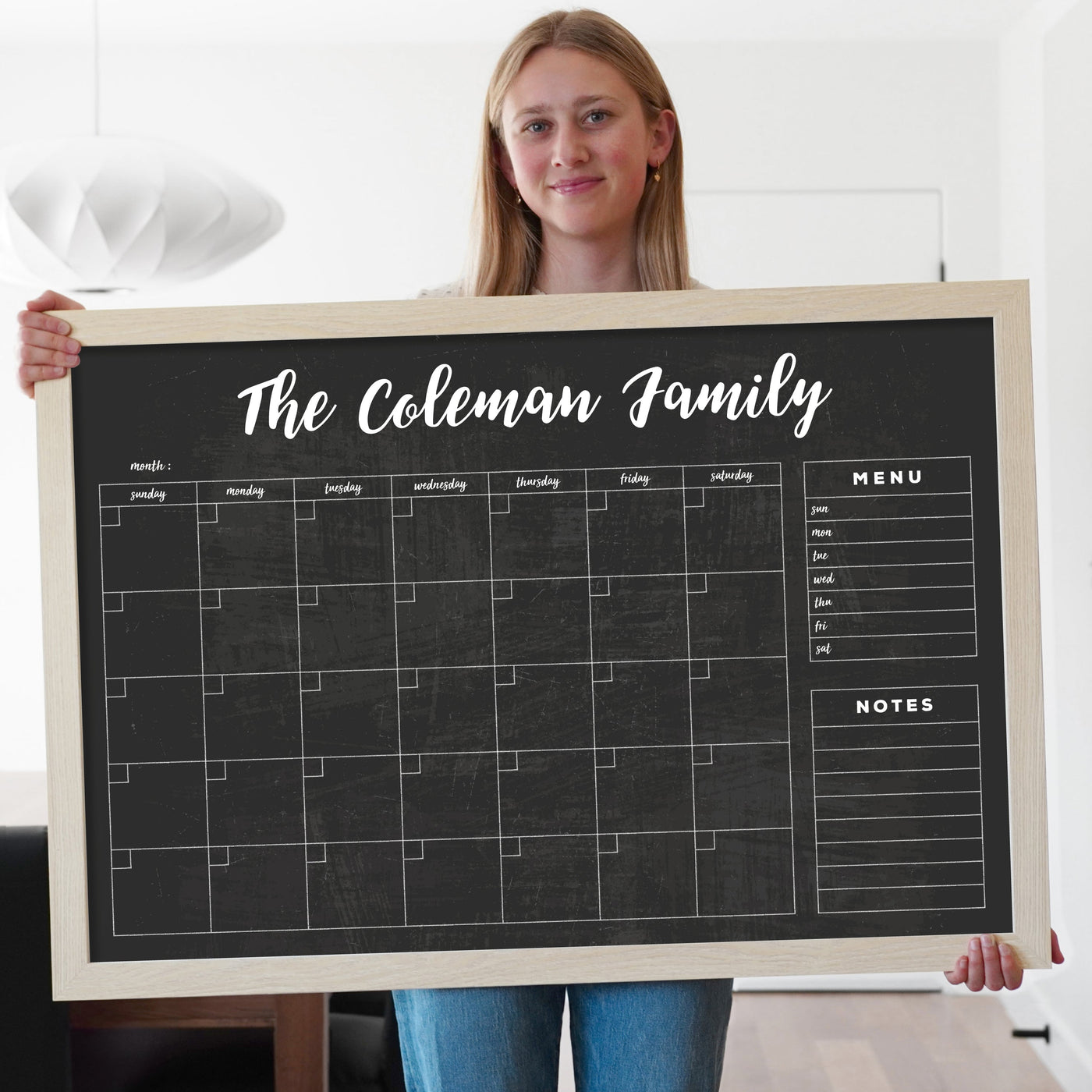 36 X 24 Framed Chalkboard Calendar | #24101