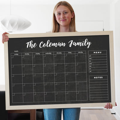 36 X 24 Framed Chalkboard Calendar | #24101