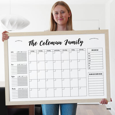36 x 24 Framed Chalkboard Calendar | #24191