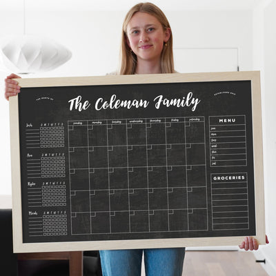 36 x 24 Framed Chalkboard Calendar | #24191