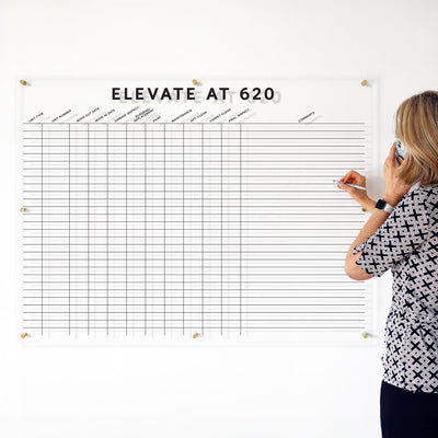 Property Management Horizontal Clear Acrylic Whiteboard
