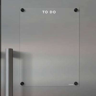 Clear Acrylic Fridge To Do List | Customizable | White text