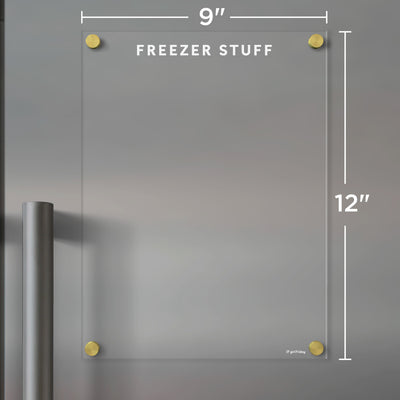 Clear Acrylic Fridge Freezer List | White text